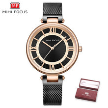 Load image into Gallery viewer, MINIFOCUS Brand Women Watches Waterproof Rose Gold Stainless Steel Mesh Strap Luxury Fashion Quartz Ladys Watch Relogio Feminino