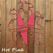 Load image into Gallery viewer, 13 Color Hand Crochet Sunbathing Hot Bikini Women Sexy Micro Swimwear Mini Lingerie Sets