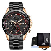 Load image into Gallery viewer, LIGE New Fashion Casual Mens Watches Top Brand Luxury Blue Watch Stainless Steel Sport Waterproof Quartz Watch Men Reloj Hombre