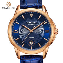 Load image into Gallery viewer, STARKING Watch 5bar Men Automatic Mechanical Watch Blue Leather Wristwatches Male Business Watch Relogio Automatico Masculino