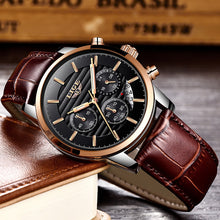 Load image into Gallery viewer, 2020 LIGE Mens Watches Top Brand Luxury Business Quartz Wristwatch Men Casual Leather Waterproof Soprts Watch Relogio Masculino