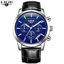 Load image into Gallery viewer, 2020 LIGE Mens Watches Top Brand Luxury Business Quartz Wristwatch Men Casual Leather Waterproof Soprts Watch Relogio Masculino