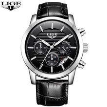 Load image into Gallery viewer, 2020 LIGE Mens Watches Top Brand Luxury Business Quartz Wristwatch Men Casual Leather Waterproof Soprts Watch Relogio Masculino