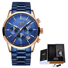 Load image into Gallery viewer, 2020 Watches Mens Luxury Brand LIGE Business Men‘s Watch with Luminous Date Waterproof Full Steel Quartz Clock Relogio Masculino