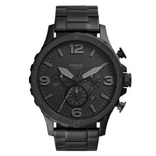 Load image into Gallery viewer, Fossil Men Watch Nate Chronograph Black Stainless Steel Watch Black Dial Quartz Metal Casual Watch JR1401