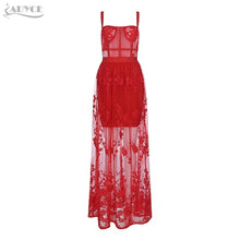 Load image into Gallery viewer, Adyce Summer Women Red Bandage Dress 2020 New Summer Lace Sleeveless Spaghetti Strap Maxi Dress Celebrity Party Dress Vestidos
