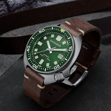 Load image into Gallery viewer, San Martin Upgraded Version Turtle Diver Watch 20 Bar Stainless Steel Men Automatic Mechanical Sapphire Horween Leather Luminous
