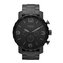 Load image into Gallery viewer, Fossil Men Watch Nate Chronograph Black Stainless Steel Watch Black Dial Quartz Metal Casual Watch JR1401