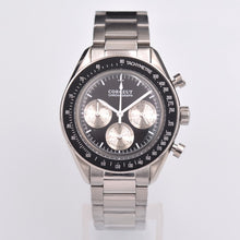 Load image into Gallery viewer, corgeut 40MM mens 24-hour multi-function stainless steel chronograph quartz watch часы мужские leather sport relogio masculino