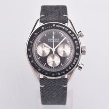 Load image into Gallery viewer, corgeut 40MM mens 24-hour multi-function stainless steel chronograph quartz watch часы мужские leather sport relogio masculino