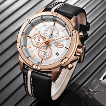 Load image into Gallery viewer, 2020 LIGE New Mens Watches Top Brand Luxury Big Dial Military Quartz Watch Leather Waterproof Sport Wrist watch Men Reloj Hombre