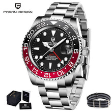 Load image into Gallery viewer, 40mm PAGANI DESIGN Black Dial Luminous Sapphire Ceramic Bezel GMT Luxury Automatic Brand Mechanical Men's Waterproof Watch Clock