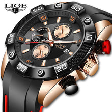 Load image into Gallery viewer, Relogio Masculino LIGE 2020 New Fashion Men Watches with Silicone Strap Top Brand Luxury Sport Chronograph Male Quartz Watch Men