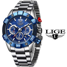 Load image into Gallery viewer, LIGE 2020 New Casual Fashion Mens Watches Top Brand Luxury Clock Sport Chronograph Waterproof Quartz Watch Men Relogio Masculino