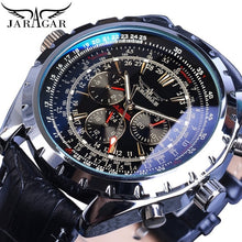Load image into Gallery viewer, Jaragar 2020 Blue Glass Aviator Series Military True Men Sport Automatic Wrist Watch Top Brand Luxury Mechanical Male Clock Hour