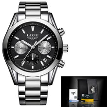 Load image into Gallery viewer, 2020 New LIGE Watches Mens Military Waterproof Top Brand Watches Stainless Steel Quartz Clock Man Full Steel Wrist Watch Relogio
