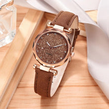 Load image into Gallery viewer, Women Watch Rhinestone Romantic Starry Sky WristWatch Fashion Ladies Leather Watch Clock for Women Relogio Feminino Montre Femme