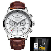 Load image into Gallery viewer, 2020 New Mens Watches LIGE Top Brand Leather Chronograph Waterproof Sport Automatic Date Quartz Watch For Men Relogio Masculino