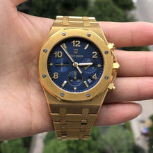 Load image into Gallery viewer, watch men luxury steel quartz watch men business chronograph watch sports Wristwatches 30M waterproof