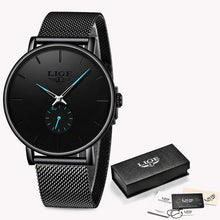 Load image into Gallery viewer, Relogio Masculino LIGE 2020 New Fashion Blue Mens Watches Top Brand Luxury Waterproof Simple Ultra-Thin Watch Men Quartz Clock