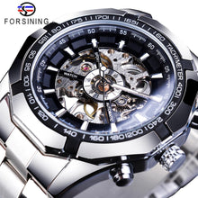 Load image into Gallery viewer, Forsining 2019 Stainless Steel Waterproof Mens Skeleton Watches Top Brand Luxury Transparent Mechanical Sport Male Wrist Watches