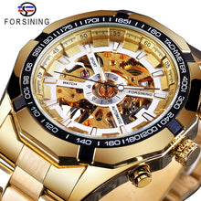 Load image into Gallery viewer, Forsining 2019 Stainless Steel Waterproof Mens Skeleton Watches Top Brand Luxury Transparent Mechanical Sport Male Wrist Watches