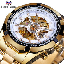 Load image into Gallery viewer, Forsining 2019 Stainless Steel Waterproof Mens Skeleton Watches Top Brand Luxury Transparent Mechanical Sport Male Wrist Watches