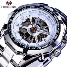 Load image into Gallery viewer, Forsining 2019 Stainless Steel Waterproof Mens Skeleton Watches Top Brand Luxury Transparent Mechanical Sport Male Wrist Watches
