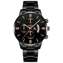 Load image into Gallery viewer, Men luxury business Military Quartz watch golden stainless steel band men watches Date calendar male clock Relogio direct watch