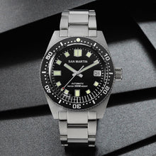 Load image into Gallery viewer, San Martin 62MAS Sapphire Diver Watch Stainless Steel NH35 Automatic Men Mechanical Watches Date Sunray 300M Waterproof Luminous