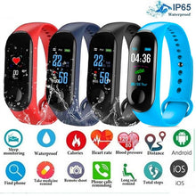 Load image into Gallery viewer, Men Smart Sports watch blood pressure heart rate monitor message reminder bluetooth waterproof men and women bracelet kids wrist