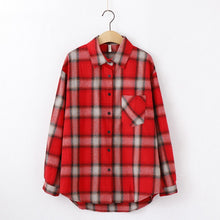 Load image into Gallery viewer, 2020 Fashion Women Plaid Shirt Chic Checked Blouse Long Sleeve Female Casual Print Shirts Loose Cotton Tops Blusas