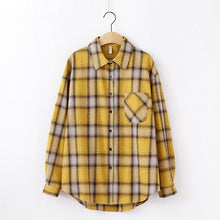 Load image into Gallery viewer, 2020 Fashion Women Plaid Shirt Chic Checked Blouse Long Sleeve Female Casual Print Shirts Loose Cotton Tops Blusas