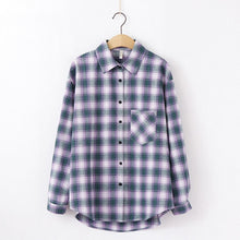 Load image into Gallery viewer, 2020 Fashion Women Plaid Shirt Chic Checked Blouse Long Sleeve Female Casual Print Shirts Loose Cotton Tops Blusas