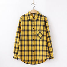 Load image into Gallery viewer, 2020 Fashion Women Plaid Shirt Chic Checked Blouse Long Sleeve Female Casual Print Shirts Loose Cotton Tops Blusas
