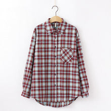 Load image into Gallery viewer, 2020 Fashion Women Plaid Shirt Chic Checked Blouse Long Sleeve Female Casual Print Shirts Loose Cotton Tops Blusas