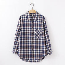 Load image into Gallery viewer, 2020 Fashion Women Plaid Shirt Chic Checked Blouse Long Sleeve Female Casual Print Shirts Loose Cotton Tops Blusas