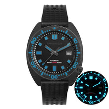 Load image into Gallery viewer, San Martin Diver Black Warrior 6105 Turtle Colorful Super Luminous NH35 Automatic Mechanical Men Watch 20Bar Sapphire Date