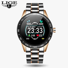 Load image into Gallery viewer, LIGE 2020 New steel smart watch men smart watch sport For iPhone Heart rate blood pressure Fitness tracker Creative smartwatch