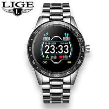 Load image into Gallery viewer, LIGE 2020 New steel smart watch men smart watch sport For iPhone Heart rate blood pressure Fitness tracker Creative smartwatch