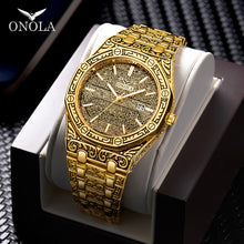 Load image into Gallery viewer, fashion watch men Brand ONOLA 2020 new luxury classic designer stainless steel band gold watches for men reloj hombre