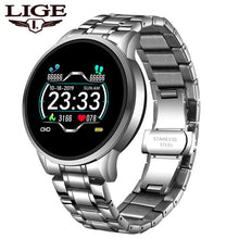 Load image into Gallery viewer, LIGE 2020 New steel smart watch men smart watch sport For iPhone Heart rate blood pressure Fitness tracker Creative smartwatch