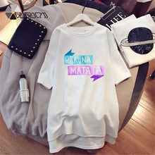 Load image into Gallery viewer, 2020 Women T-shirt Dress The Lion King Simba Cartoon Print Tee Summer O Neck Short Sleeve Harajuku Tshirt Mini Dress Vestidos