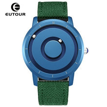 Load image into Gallery viewer, Creative Eutour Watch Blue Rose Gold Black Sliver Magnetic Ball Metal Multinational Watches Man Rubber Sports Clock Male Reloj