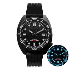 Load image into Gallery viewer, San Martin Diver Black Warrior 6105 Turtle Colorful Super Luminous NH35 Automatic Mechanical Men Watch 20Bar Sapphire Date