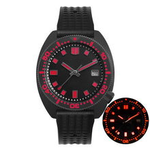 Load image into Gallery viewer, San Martin Diver Black Warrior 6105 Turtle Colorful Super Luminous NH35 Automatic Mechanical Men Watch 20Bar Sapphire Date