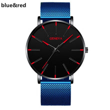 Load image into Gallery viewer, GENENA Luxury Men‘s Watch Fashion Mens Watches Brand Blue Mesh Belt Business Watch Men Quartz Wristwatch Clock Relogio Masculino