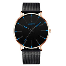 Load image into Gallery viewer, GENENA Luxury Men‘s Watch Fashion Mens Watches Brand Blue Mesh Belt Business Watch Men Quartz Wristwatch Clock Relogio Masculino