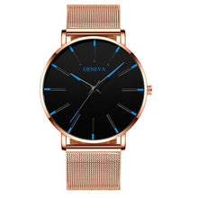 Load image into Gallery viewer, GENENA Luxury Men‘s Watch Fashion Mens Watches Brand Blue Mesh Belt Business Watch Men Quartz Wristwatch Clock Relogio Masculino