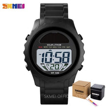 Load image into Gallery viewer, SKMEI Solar Supply Digital Watch Men Lithium Battery Sport Mens Wristwatches Waterproof Date Chrono Watches For Male montre 1585